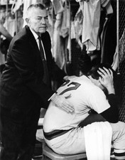 Boston Red Sox Owner Tom Yawkey Consoles Carlton Fisk 1972 Baseball Old Photo