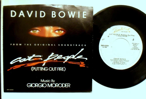 VINTAGE 1982 DAVID BOWIE CAT PEOPLE SOUNDTRACK 45 RPM 7" VINYL RECORD