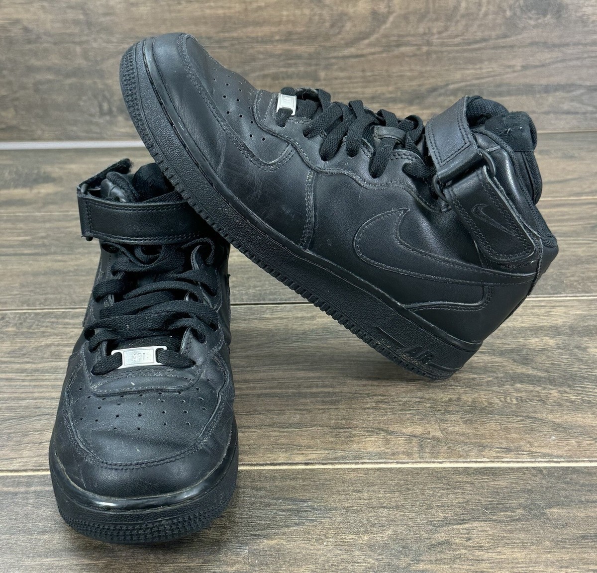 Nike Air Force 1 Shoes Mens 8 Mid '07 Triple Black Athletic Nike Air Force 1 Shoes Mens 8 Mid '07 Triple Black Athletic