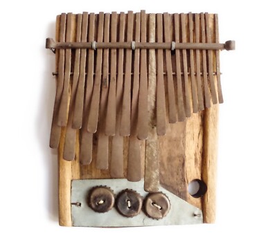 Historische MBIRA DZA VADZIMU Kalimba Afrika | 22 Lamellen 3 Schellen | SEHR GUT
