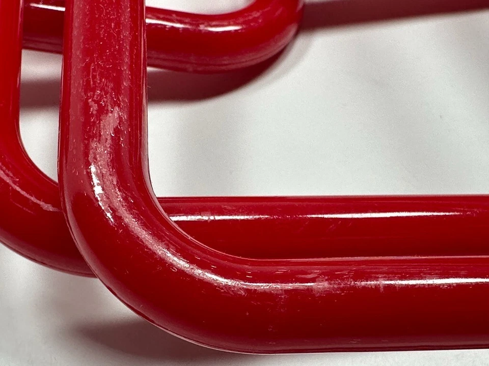 18 - 6" rot quadratisch Marbella Kunststoff Makramee Handwerk Handtasche Handtasche Griffe rot - Bild 3 von 4