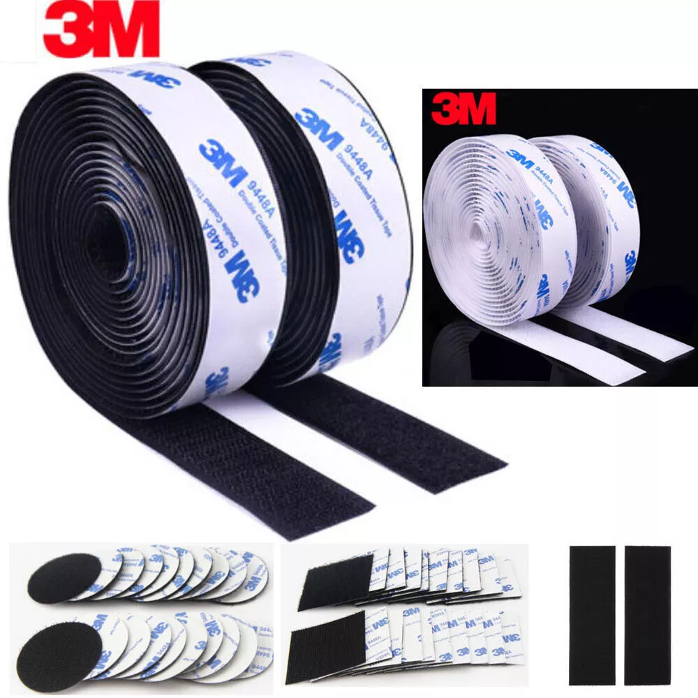 38mm in Width Heavy Duty Velcro Tape 3M 9448A Glue Strong Self Adhesive  Velcro Hook and Loop Tape Fastener Sticky Home DIY 3Meters/Roll