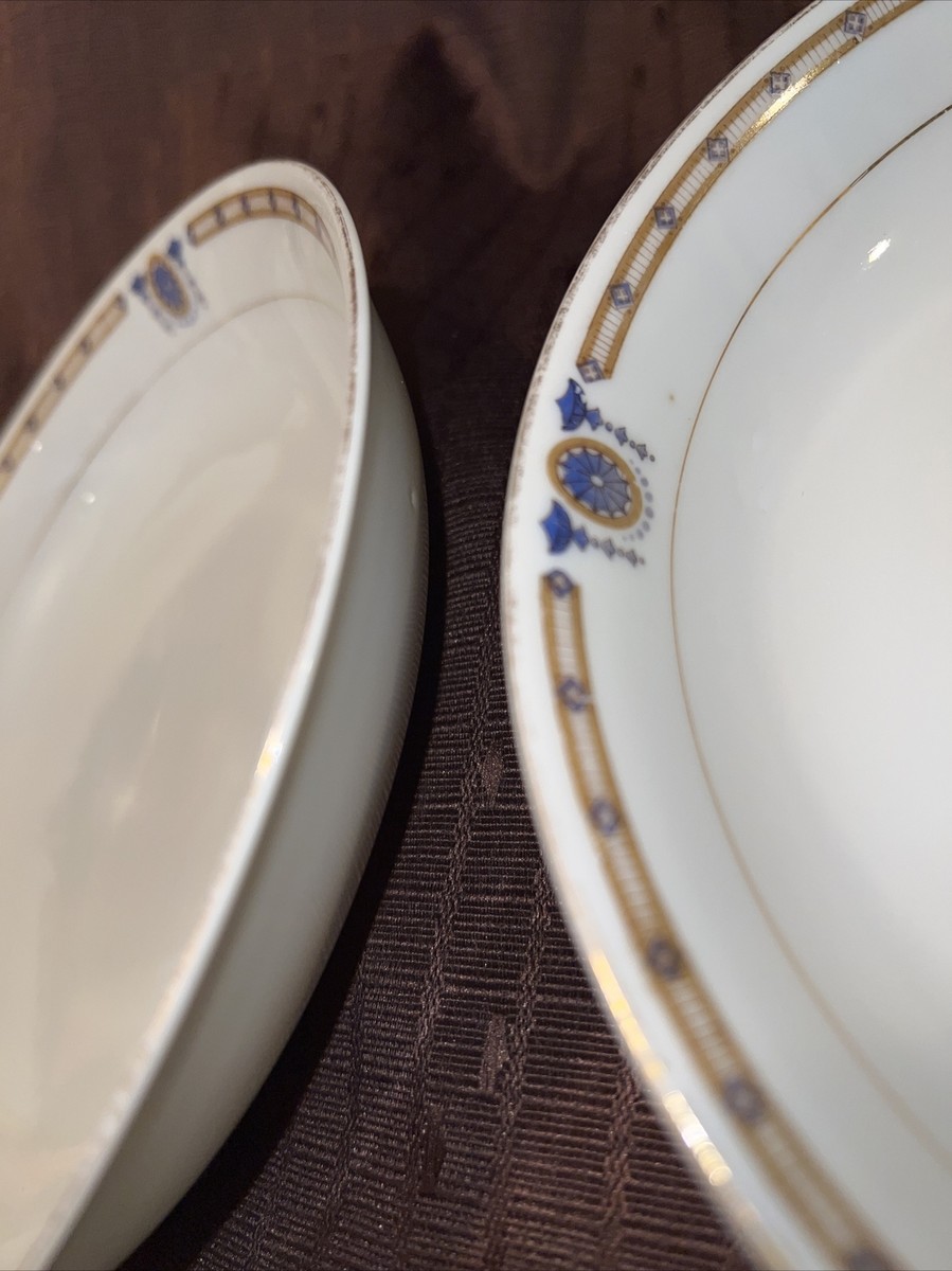 NORITAKE ANTIQUE NIPPON RARE 1912 BEVERLY COUP SOUP BOWLS 7.3”x1.5