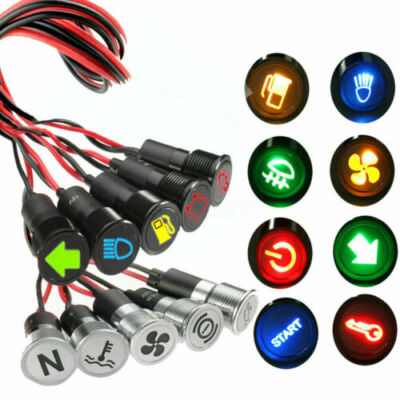 12V-36V LED Armaturenbrett Warnleuchte Kontrollleuchte Auto Boot 8/10/12/14/16mm