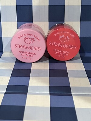 Bath & Body Works Strawberry Nourishing Lip Mask And Lip Scrub | eBay