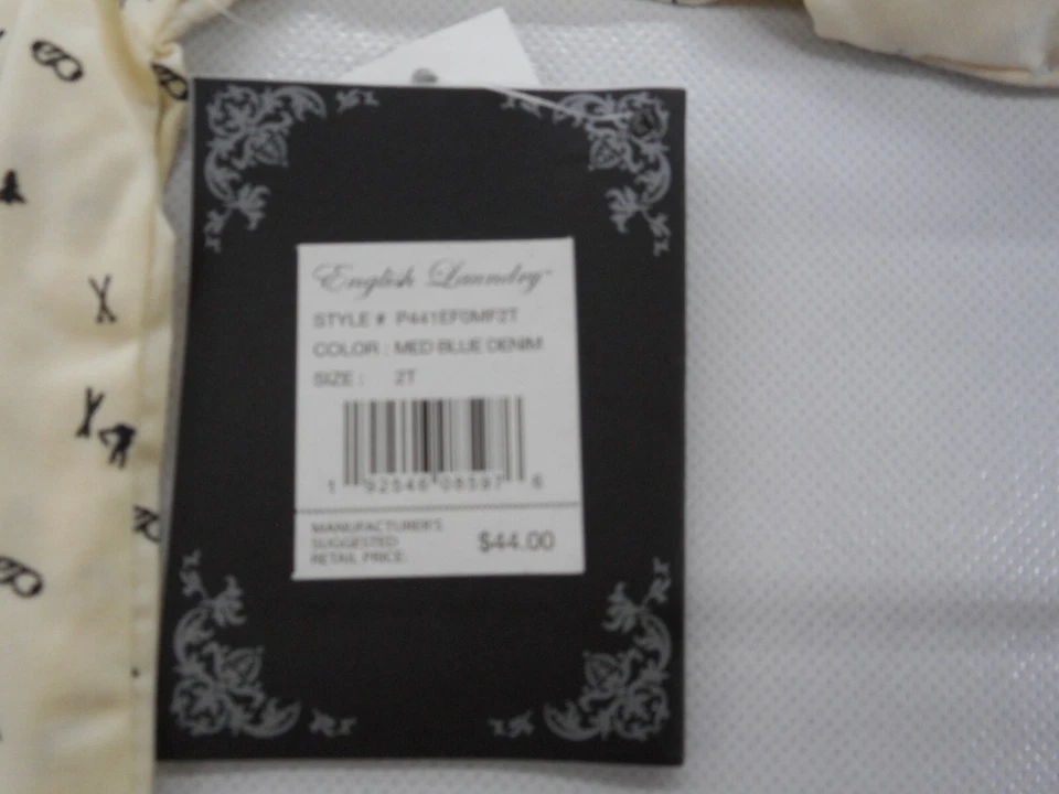 Lavandería inglesa para niños pequeños $44 L.S. Camisa causal y pantalones jogger jean talla 2T-4T Foto 4 de 4