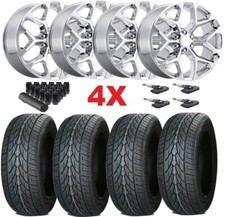 22 Chrome Wheel Tire 285 45 22 Silverado Sierra Yukon Suburban Package Set New