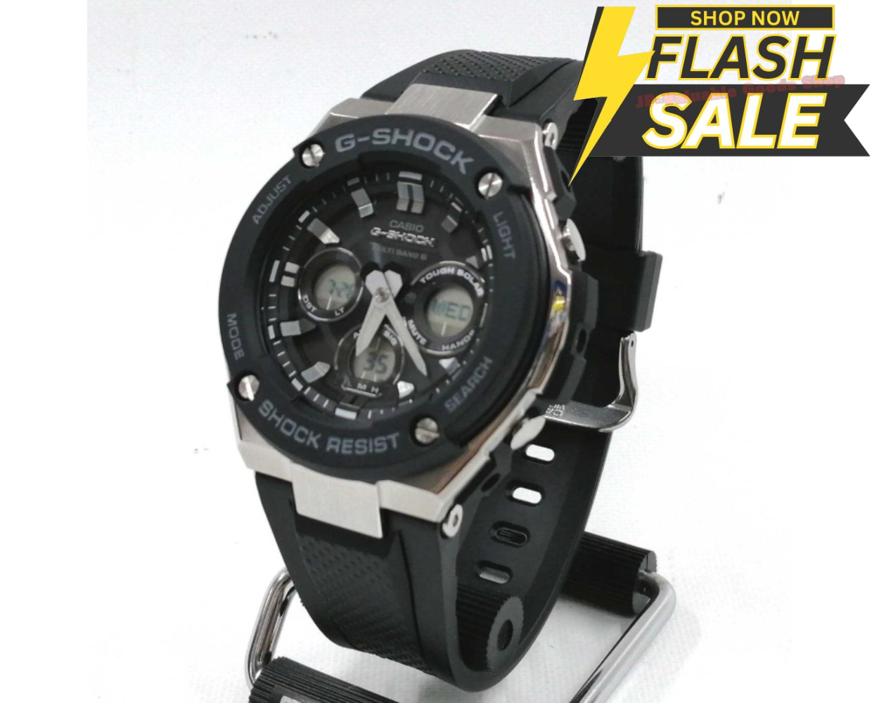 C] CASIO G-SHOCK GST W300 1AJF Solar Analog Digital Watch Black
