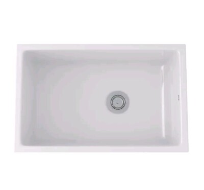 Rohl Allia 6307-00 32'' Single Bowl Undermount Fireclay Kitchen Sink - White