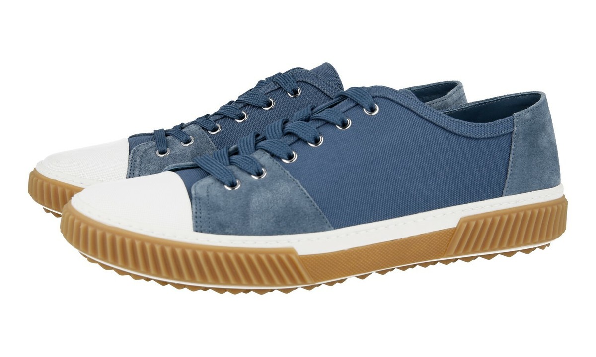 BLUE SUEDE PRADA LACE UP SNEAKERS Prada Men main image 2