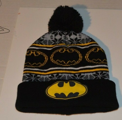 Batman Beanie Unisex with Fuzz Ball One 