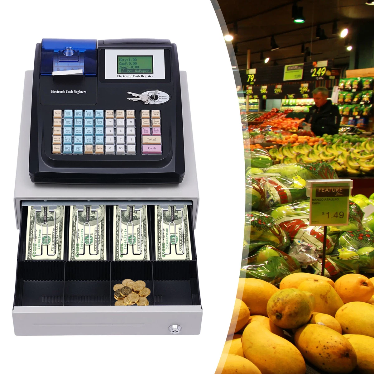 Electronic Cash Register POS System Shop Till Restaurant Cafe