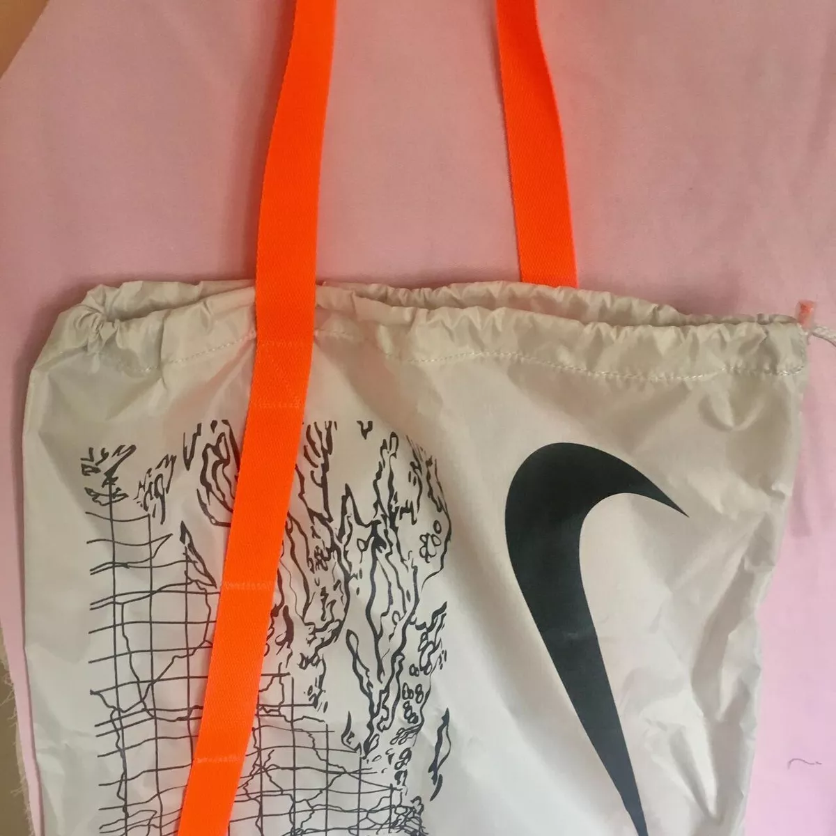 Nike air vapormax flyknit Reusable Tote Bag Orange Grey Map streetwear  Sports