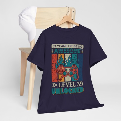 Gaming Video Games Unisex Heavy Cotton Tee T-Shirt 'Years Of Being Awesome' - Picture 85 of 109