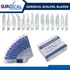 100 Scalpel Blade Surgical #10,11,12,15,15C,16,20,21,22,23,24,25,60,70 German GR
