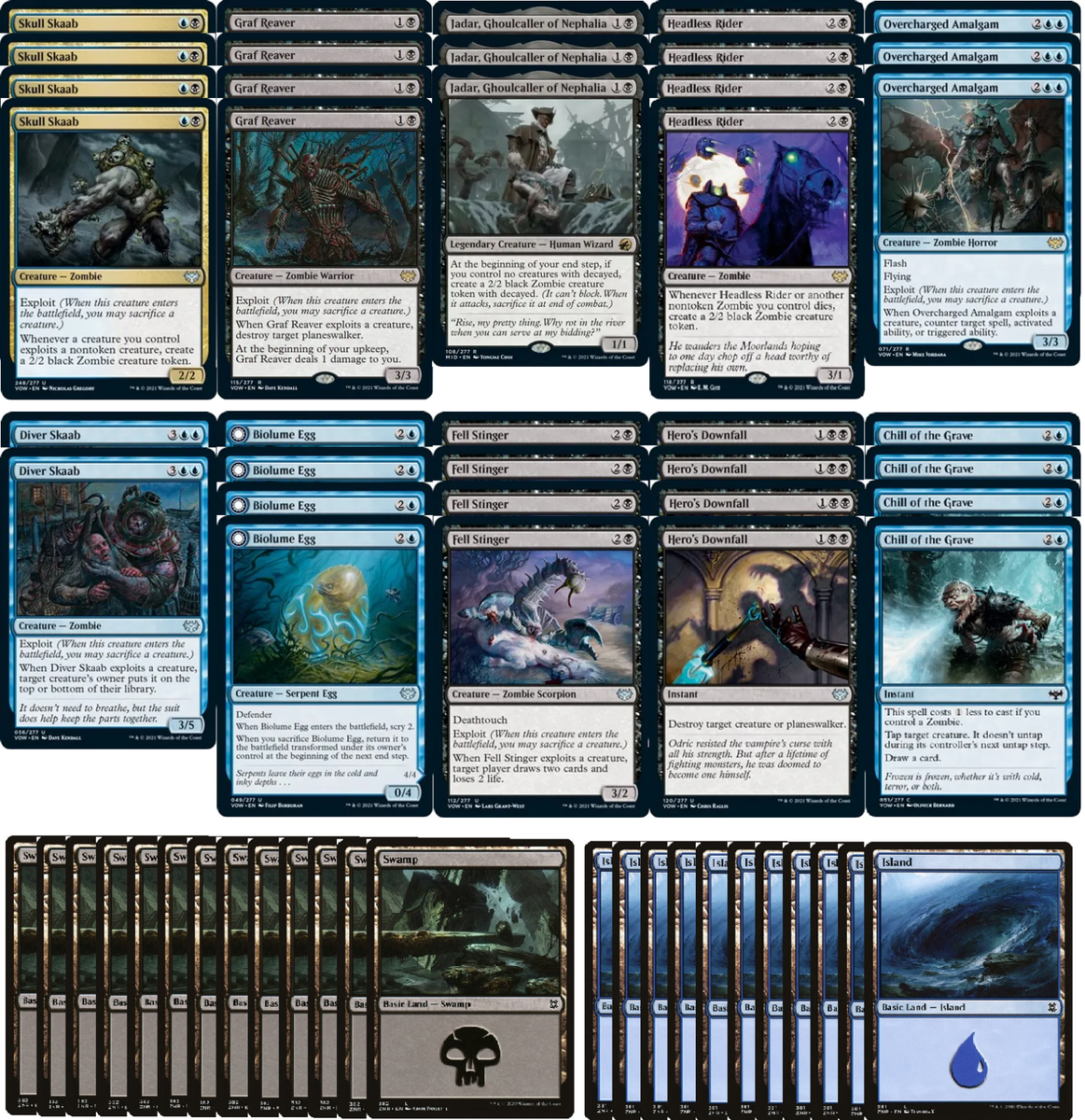 Dimir Zombie Exploit Deck - Blue Black - Very Powerful - 60 Card