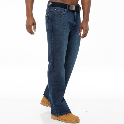 Uomo Jeans Bootcut Gamba Larga a Zampa Pantaloni Denim Casual Regular Taglia UK - Afbeelding 5 van 18