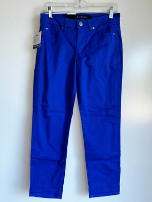 NWT Calvin Klein Jeans Power Stretch Skinny Crop Blue Colored Denim Size 