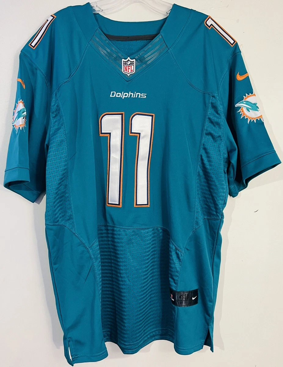 Miami Dolphins NFL Nike Jersey Mike Wallace #11 Size Men's 48 Sewn