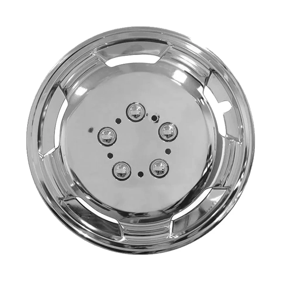 16 inch Horsebox Wheel Trim Cover in Chrome x4 Hub Caps Polished Silver Push Fit - Image 2 of 3