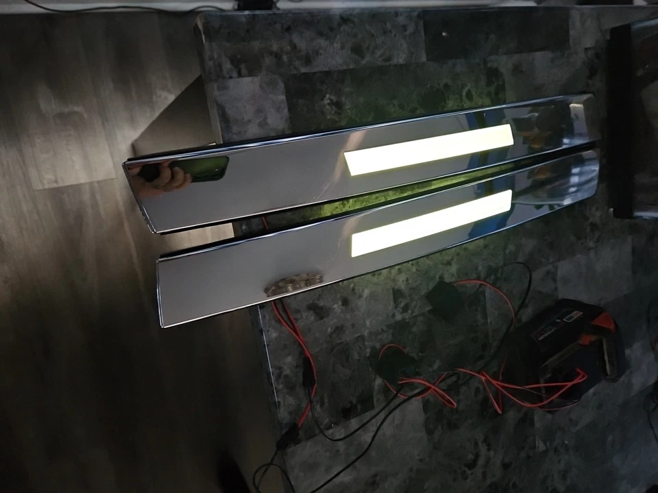 90 91 92 1990 Cadillac Brougham puerta pilar Opera luz luz bisel de luz personalizado Rh Lh Foto 2 de 4