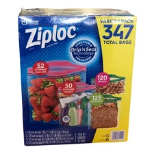 Ziploc Gallon Quart Sandwich and Snack Storage Bags Variety Pack, 347 Count