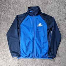 Adidas Full Zip Jacket Boys Size 7-8 Years P2P 14" Blue