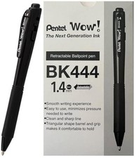Smooth Writing Retractable Ballpoint Pens Triangular Grip Pack of 12 Black