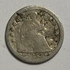 1853 UNITED STATES HALF DIME ARROWS SEATED LIBERTY SILVER COIN CIRCULATED