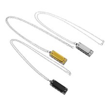 3Pcs Mini Harmonica Necklace for Kids 4-Hole 8-Tone Portable Musical Instrument