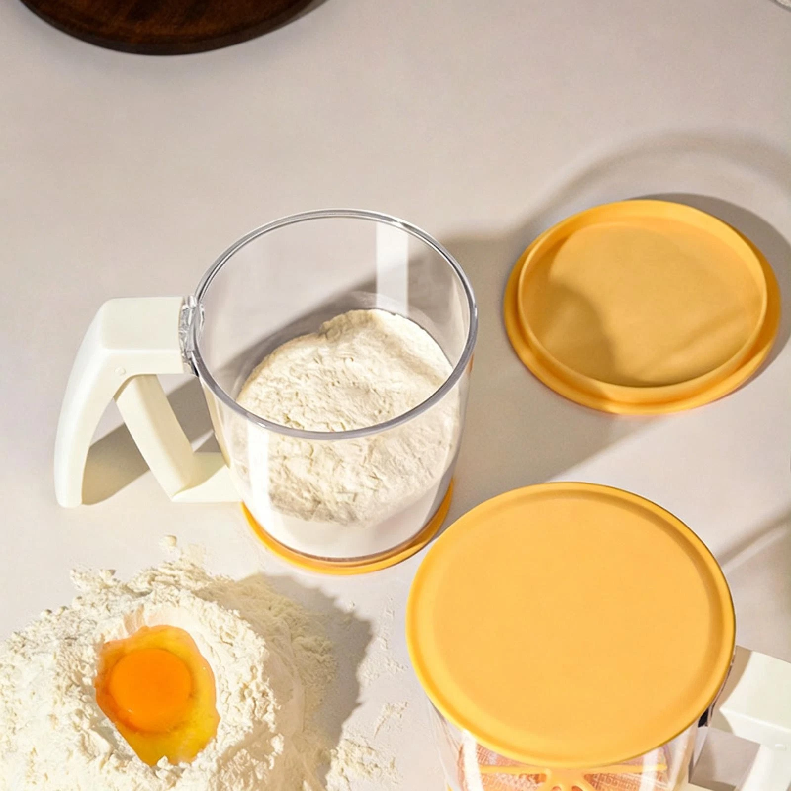 Manual Flour Sifter Flour Sieve Filter Fine Mesh Detachable Kitchen Gadget