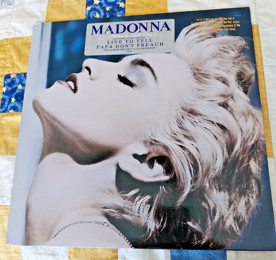 RARE MADONNA TRUE BLUE 1986 GOLD-STAMP PROMO LP - W/ Hype Sticker