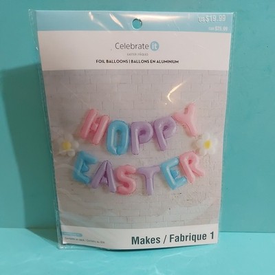 Celebrate It Michaels Hoppy Easter Foil Pastel Letter Balloons Decor Set #9451