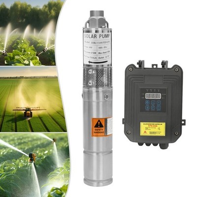 DC Deep Bore Well Solar Water Pump 24V 210W Submersible Pump MPPT Controller Kit