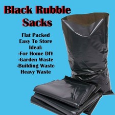 Black Rubble Sacks Extra Strong Builders Bags Refuse Waste Sacks Bin Liners Pack