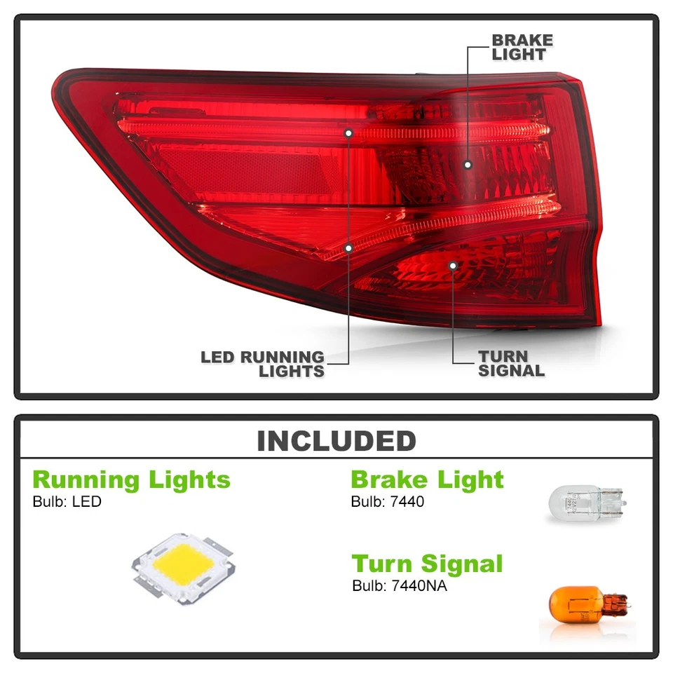 For 2014-2020 Acura MDX Outer LED Tail Light Brake Lamp Replacement Driver Side - Image 4 of 4