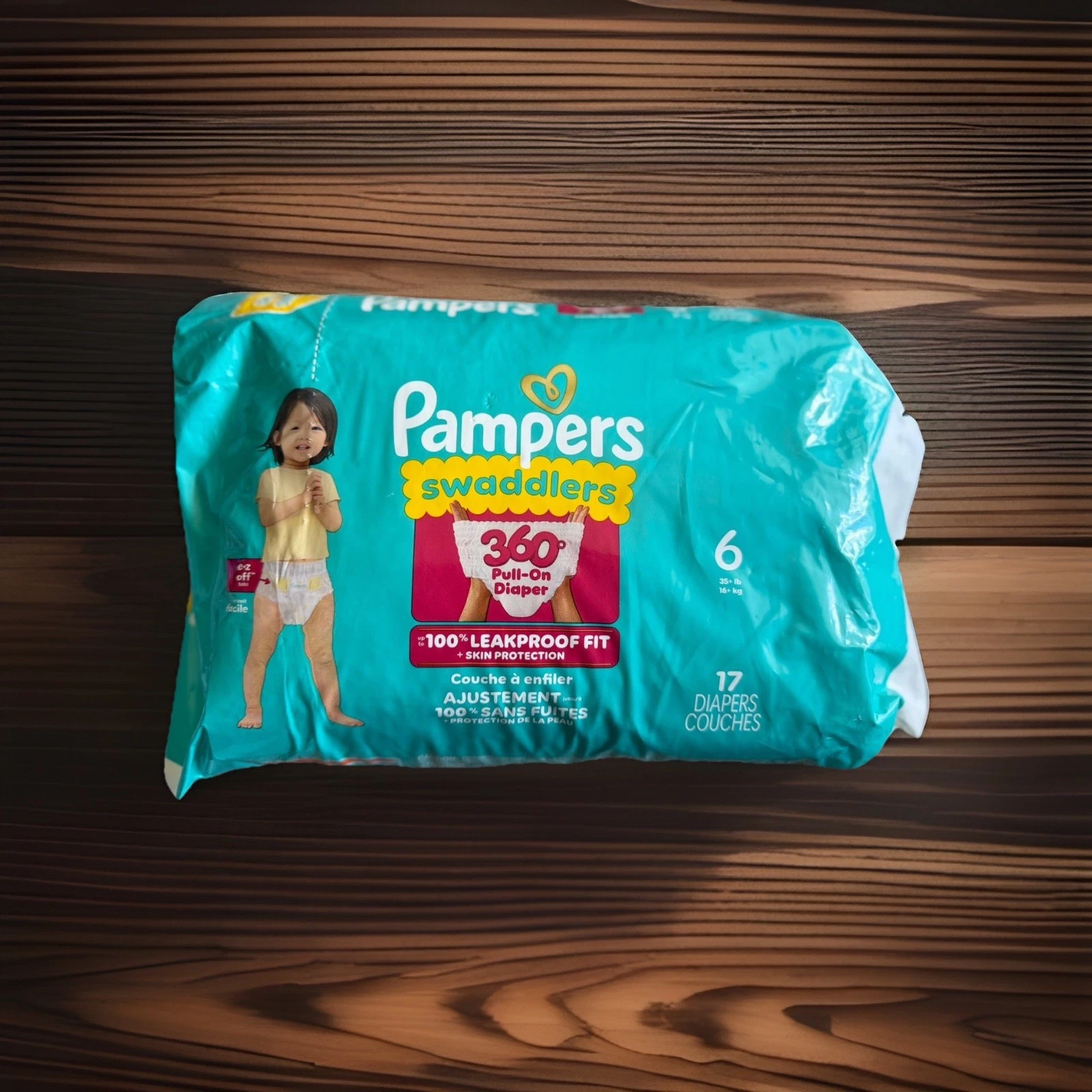 Pampers Swaddlers Size 6 Disposable Diapers 17 Count Unisex White