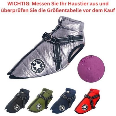 Hund Winter Warm Gepolsterte Mantelgeschirr Reißverschlussjacke Hundeweste Große