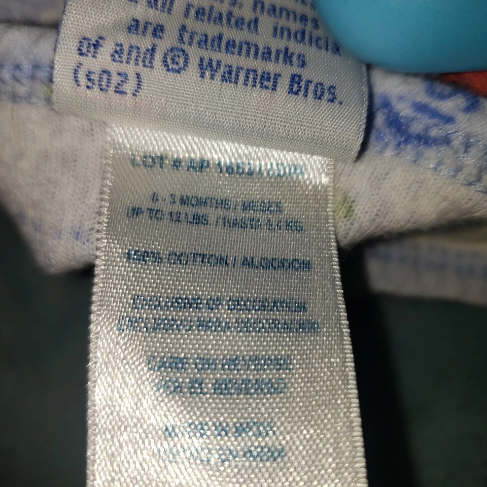 Conjunto de una pieza vintage de bebé Taz Looney Tunes para niños talla 0-3 meses Foto 4 de 4