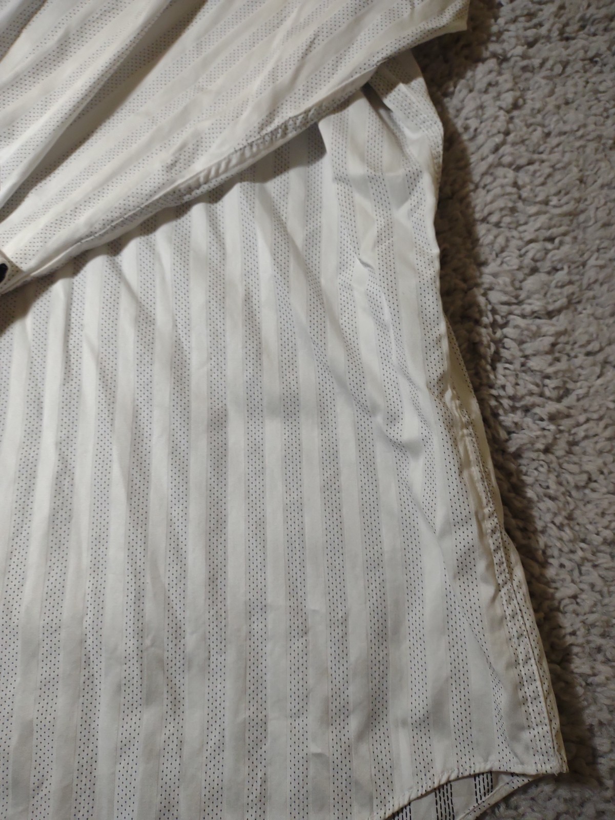 Bugatchi Men White Striped Button Long Sleeve Geo… - image 7