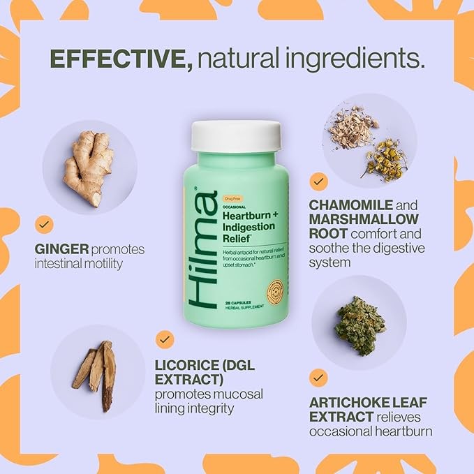 Hilma Heartburn & Indigestion Relief - 50 Vegan Capsules