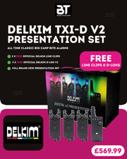Delkim TXI-D V2 Bite Alarm Presentation Set + FREE D-Loks & Delkim Line Clips