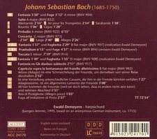 EWALD DEMEYERE J.S. BACH: THE YOUNG VIRTUOSO NEW CD