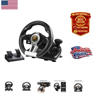 Professional 6-in-1 Racing Wheel with Manual Shifting for Ultimate Simulation
