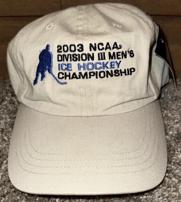 2003 NCAA Division III D3 Ice Hockey Championship Strapback Hat Cap NWT Beige