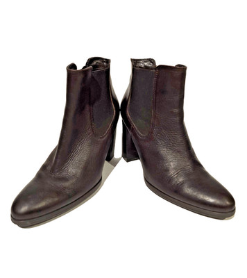 Vera Pelle Caterina Italian Leather Ankle Boots Brown US 7.5 EU 38 Made Italy