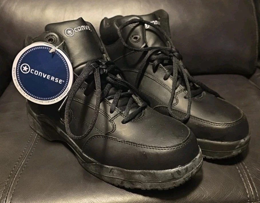 CONVERSE Black ASTM F2413-05 M I/75 C/75 STEEL TOE Leather Working Shoes SZ 7.5W converse steel toe products for sale | eBay main image 4