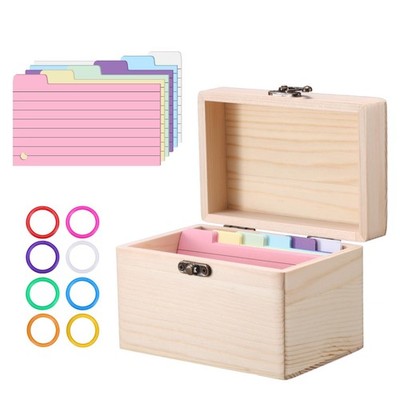 BTSKY Wooden Index Card Holder - 3X5 Inch Notecard Box Inch-1 Pack, wood