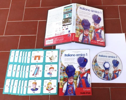 Pc Cd Rom ITALIANO AMICO 1 Ludocorso di lingua - Erickson 2004 E UK F P