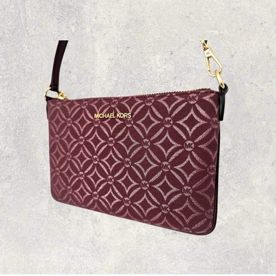 Michael Kors MK Tasche Handtasche Clutch Jet Set Travel Rot Bordeaux OXBLOOD NEU